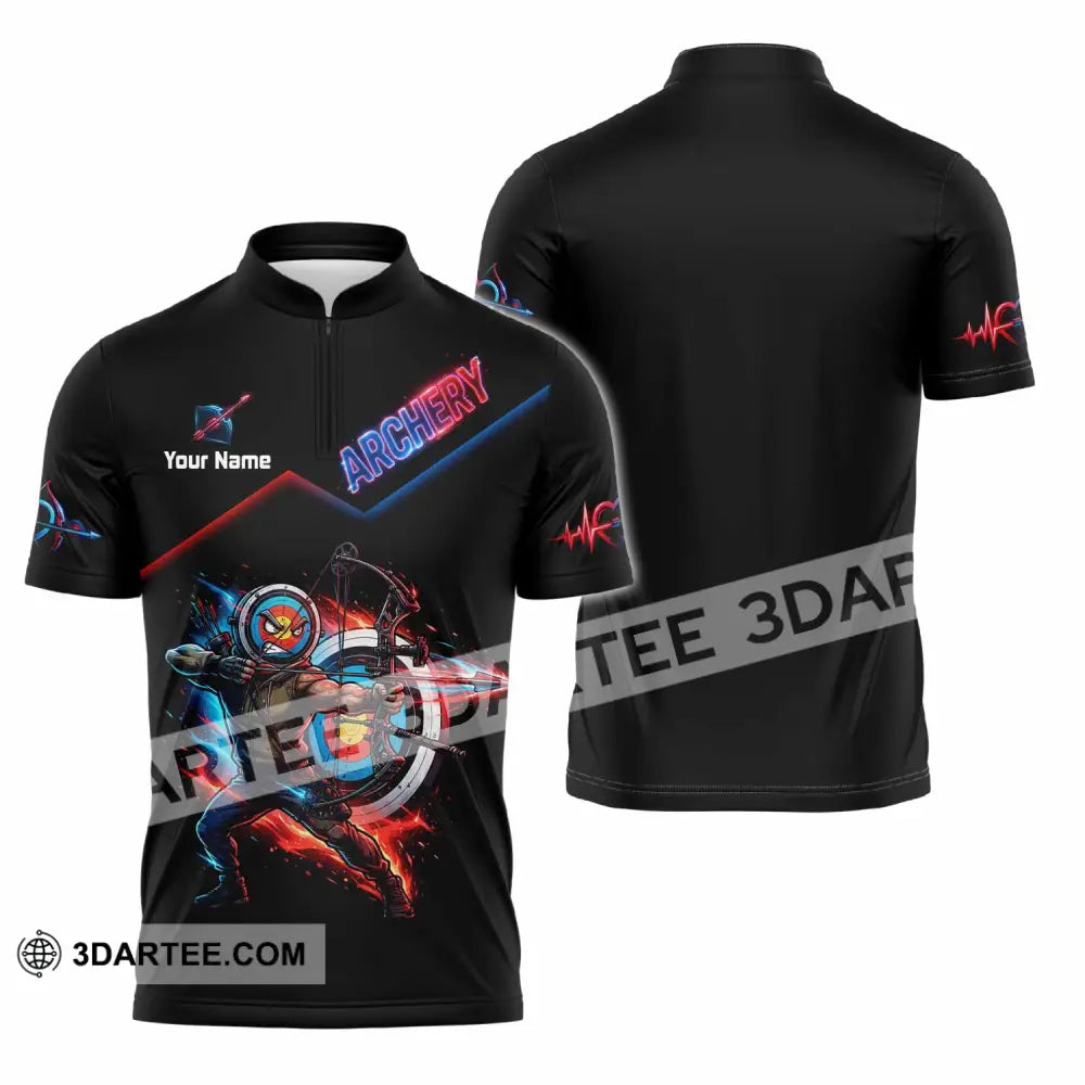 Unisex Shirt - Custom Archery Shirt - Zipper Polo Shirt / S - T-shirt