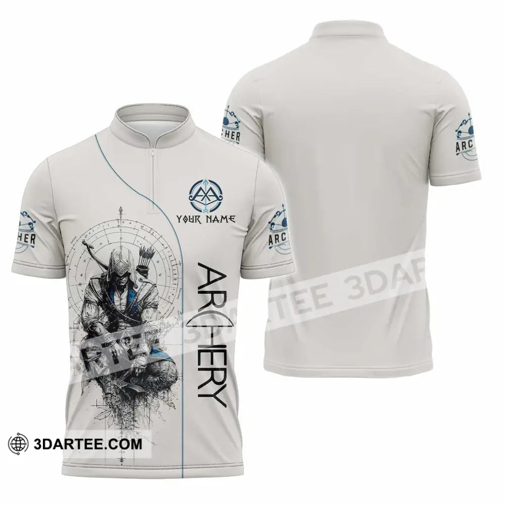 Unisex Shirt Custom Archery Shirt Zipper Polo Shirt / S T shirt