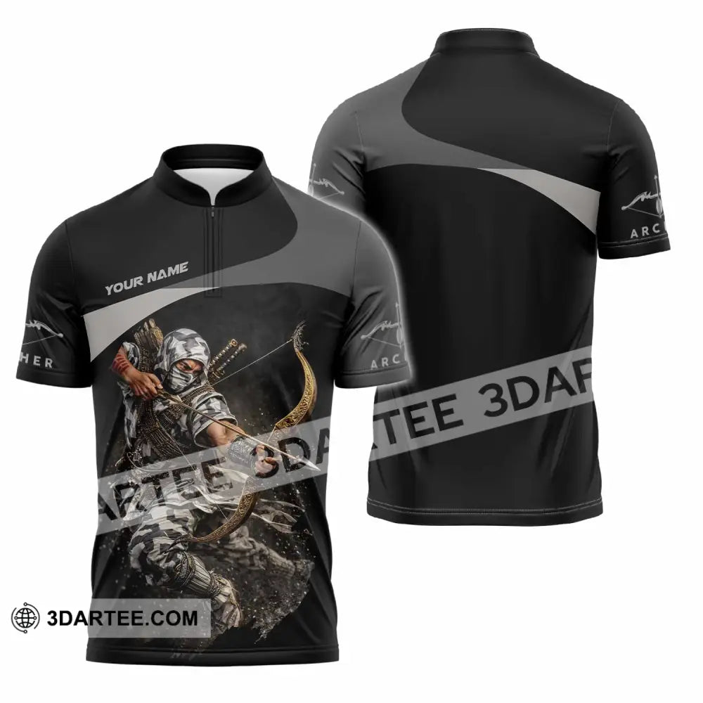 Unisex Shirt - Custom Archery Shirt - Zipper Polo Shirt / S - T-shirt