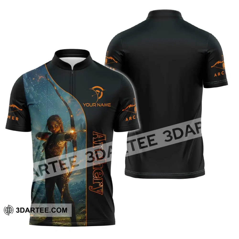 Unisex Shirt - Custom Archery Shirt Zipper Polo Shirt / S T-shirt