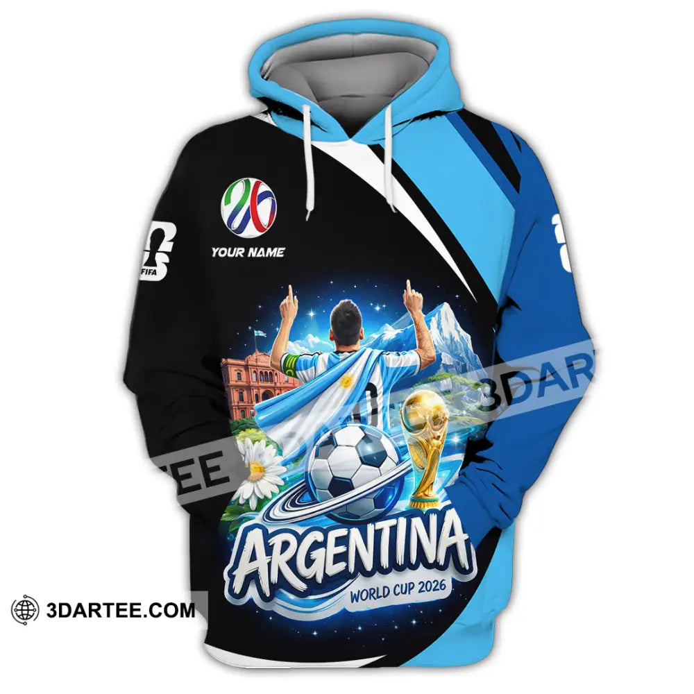 Unisex Shirt - Custom Argentina World Cup 2026 2026 3D Shirt - Hoodie / S - T-shirt