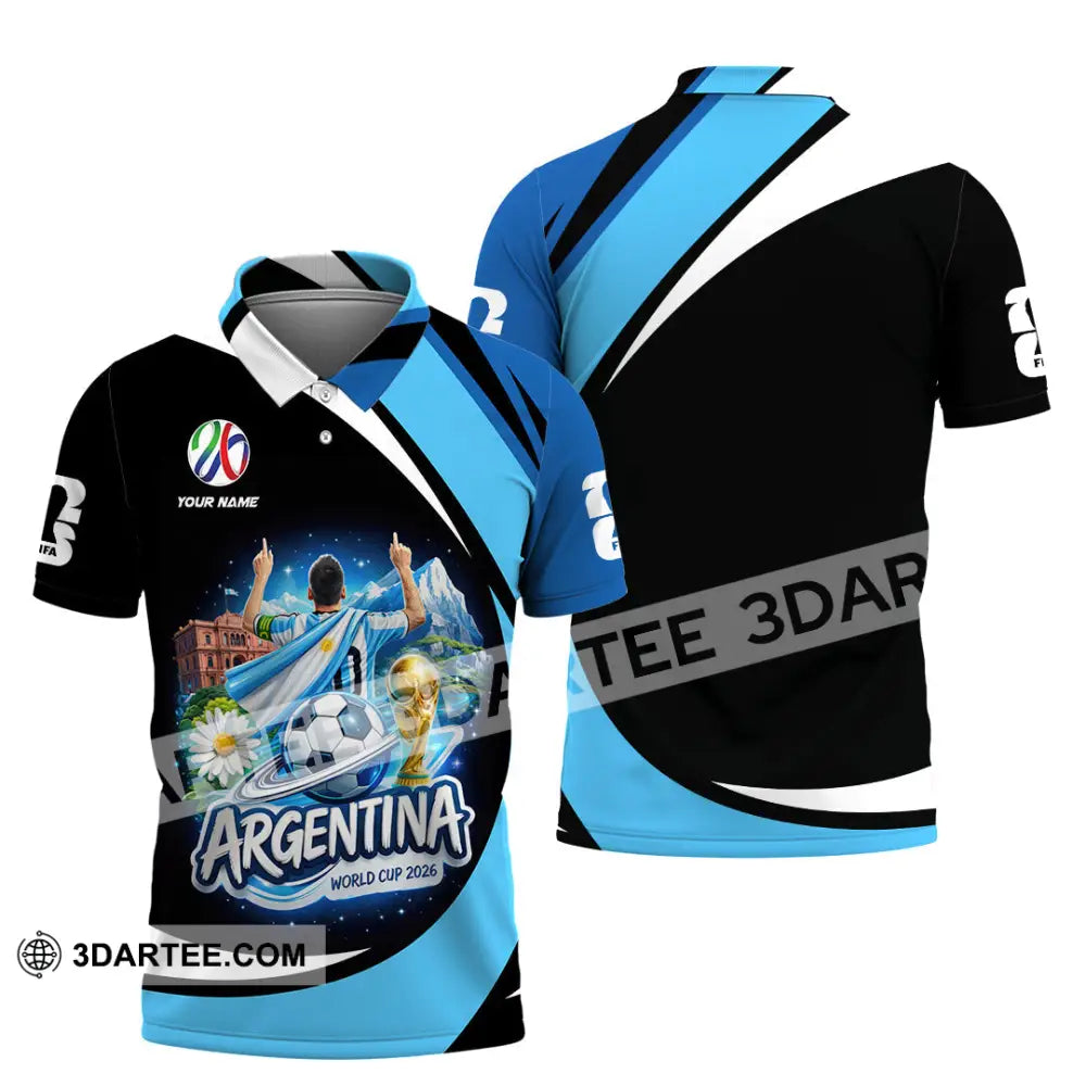 Unisex Shirt - Custom Argentina World Cup 2026 2026 3D Shirt - Polo Shirt / S - T-shirt