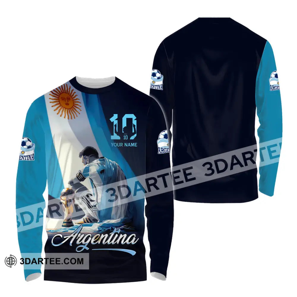 Unisex Shirt - Custom Argentina 3D Shirt Long Sleeve Shirt / S T-shirt