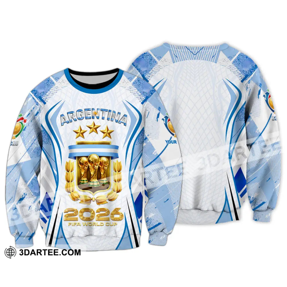 Unisex Shirt - Custom Argentina World Cup 2026 3D Shirt Long Sleeve / S T-shirt