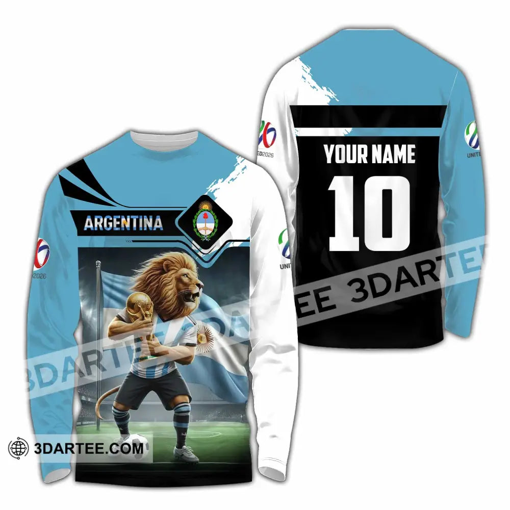 Unisex Shirt - Custom Argentina 3D Shirt Long Sleeve Shirt / S T-shirt