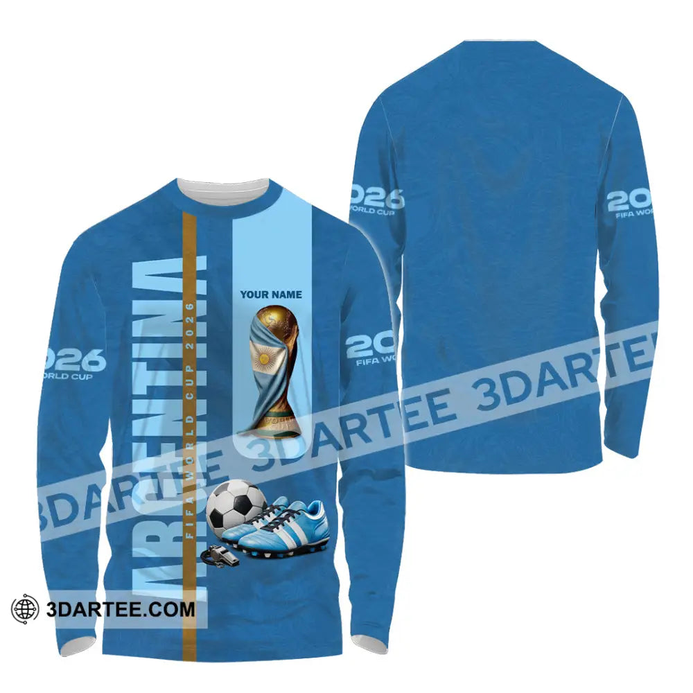 Unisex Shirt - Custom Argentina World Cup 2026 3D Shirt Long Sleeve Shirt / S T-shirt