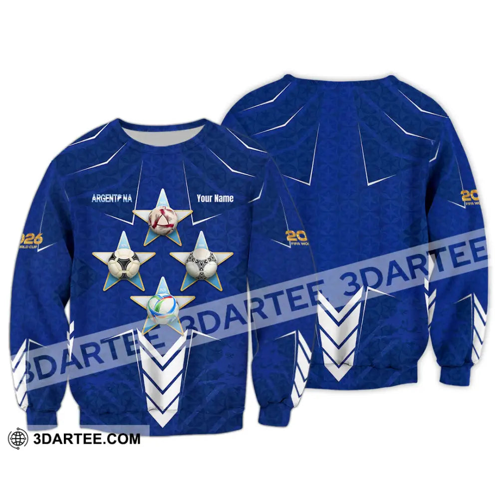 Unisex Shirt - Custom Argentina World Cup 2026 3D Shirt Long Sleeve / S T-shirt