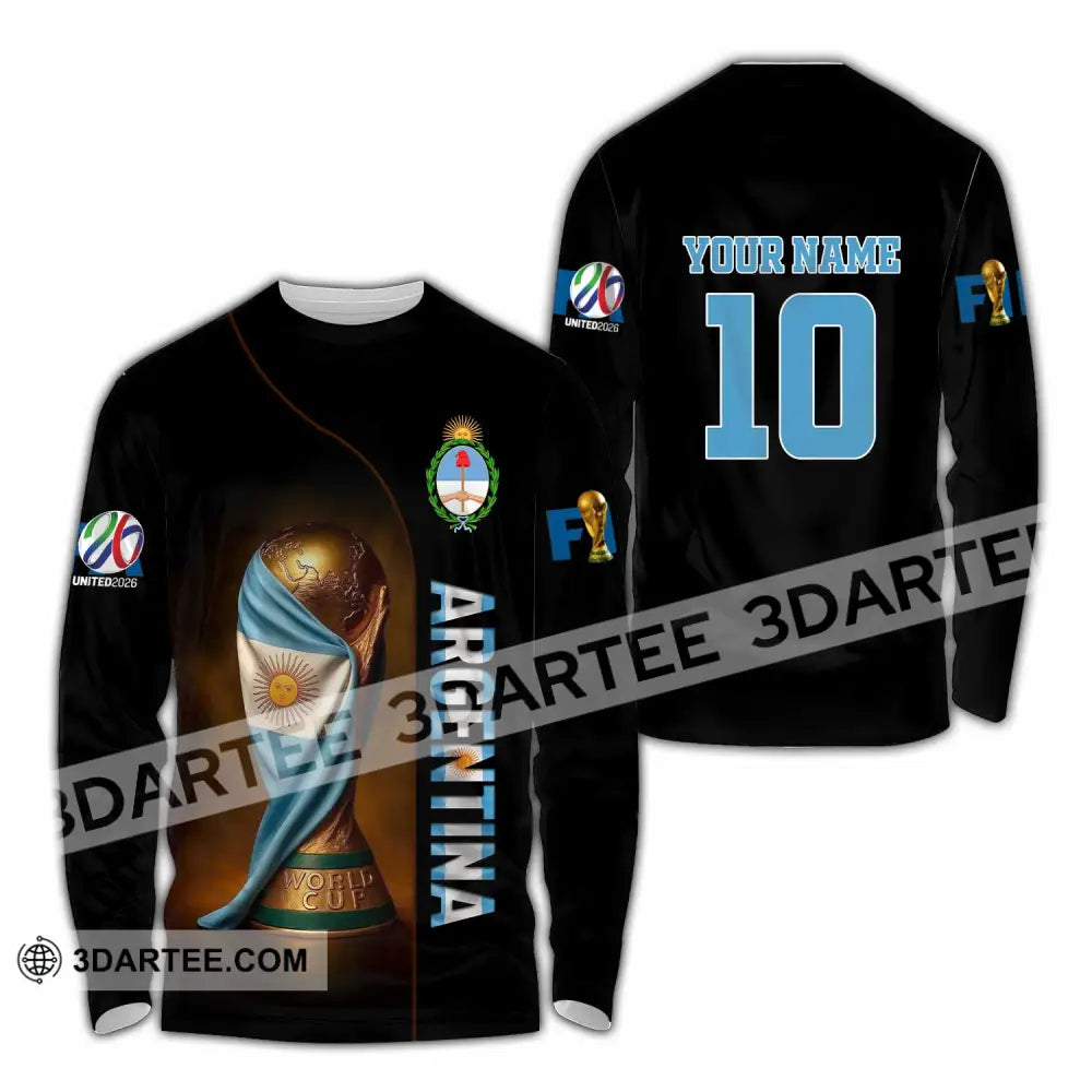 Unisex Shirt - Custom Argentina 3D Shirt Long Sleeve Shirt / S T-shirt
