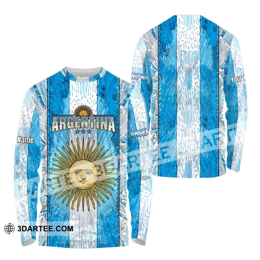 Unisex Shirt - Custom Argentina World Cup 2026 3D Shirt Long Sleeve Shirt / S T-shirt