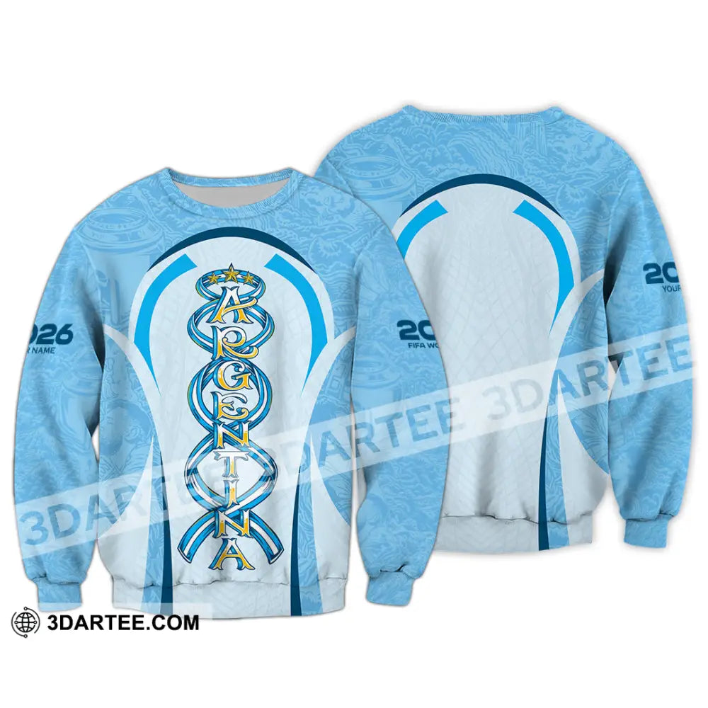 Unisex Shirt - Custom Argentina World Cup 2026 3D Shirt Long Sleeve / S T-shirt