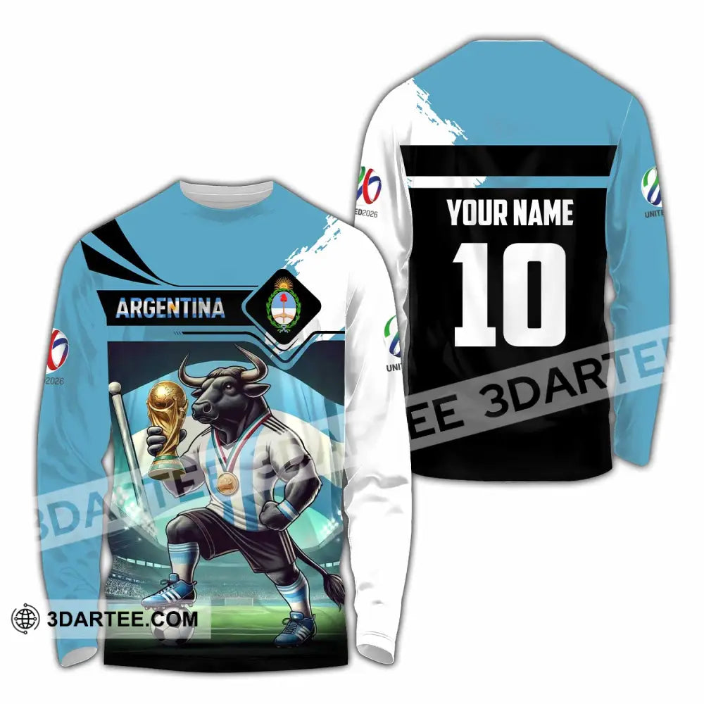 Unisex Shirt - Custom Argentina 3D Shirt Long Sleeve Shirt / S T-shirt