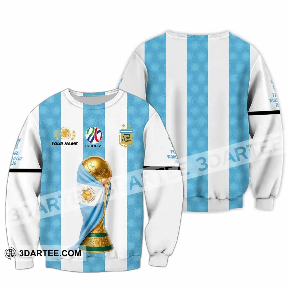 Unisex Shirt - Custom Argentina World Cup 2026 3D Shirt - Long Sleeve / S - T-shirt