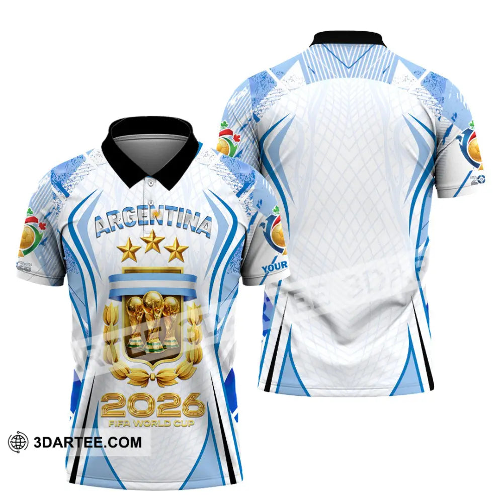 Unisex Shirt - Custom Argentina World Cup 2026 3D Shirt Polo Shirt / S T-shirt