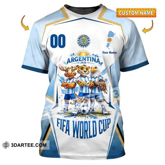 Unisex Shirt - Custom Argentina World Cup 2026 3D Shirt - T-shirt