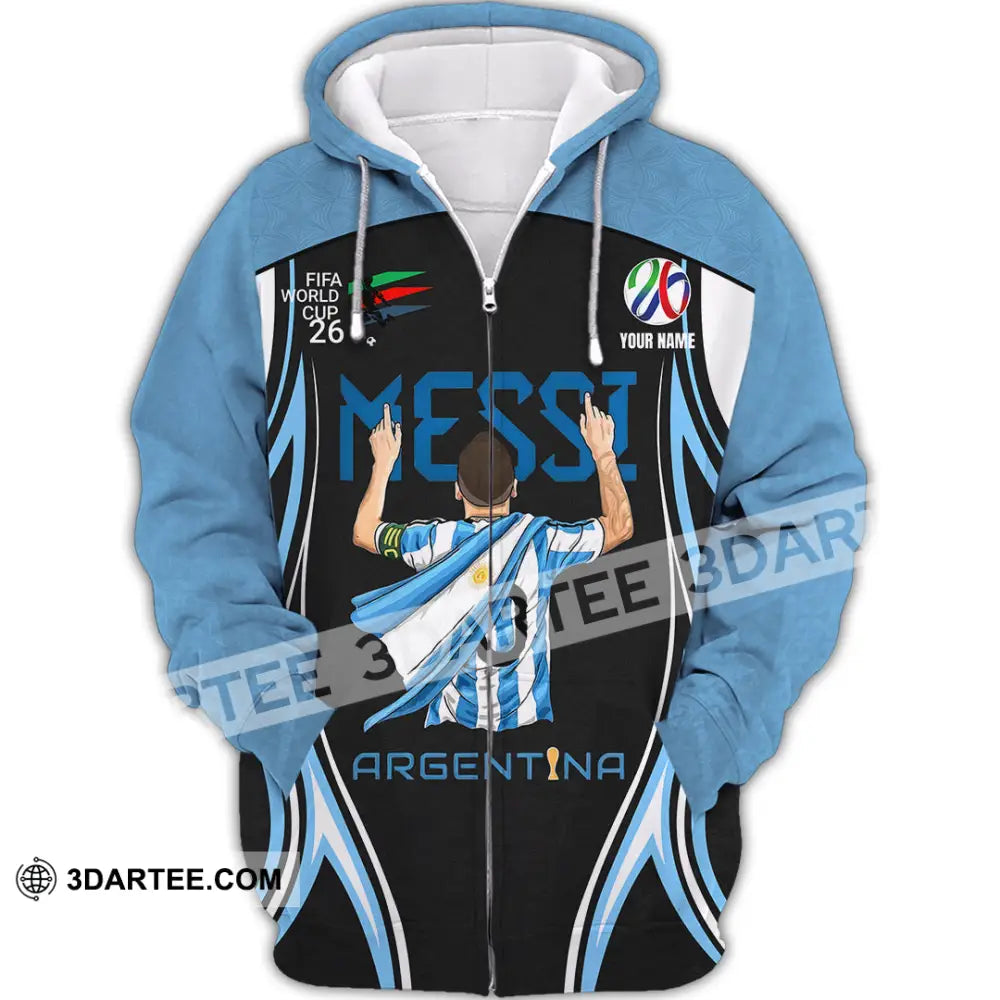 Unisex Shirt - Custom Argentina World Cup 2026 3D Shirt Zipper Hoodie / S T-shirt