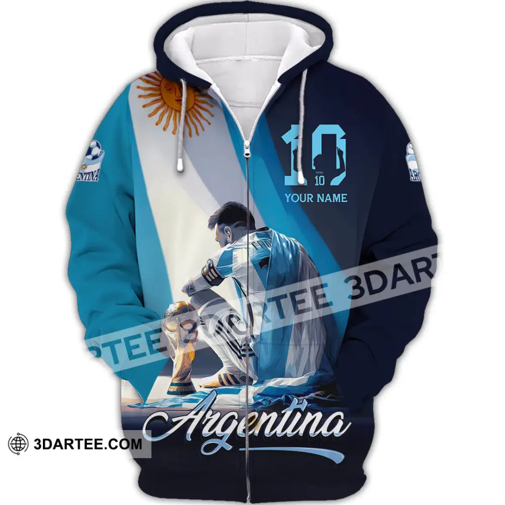 Unisex Shirt - Custom Argentina 3D Shirt Zipper Hoodie / S T-shirt
