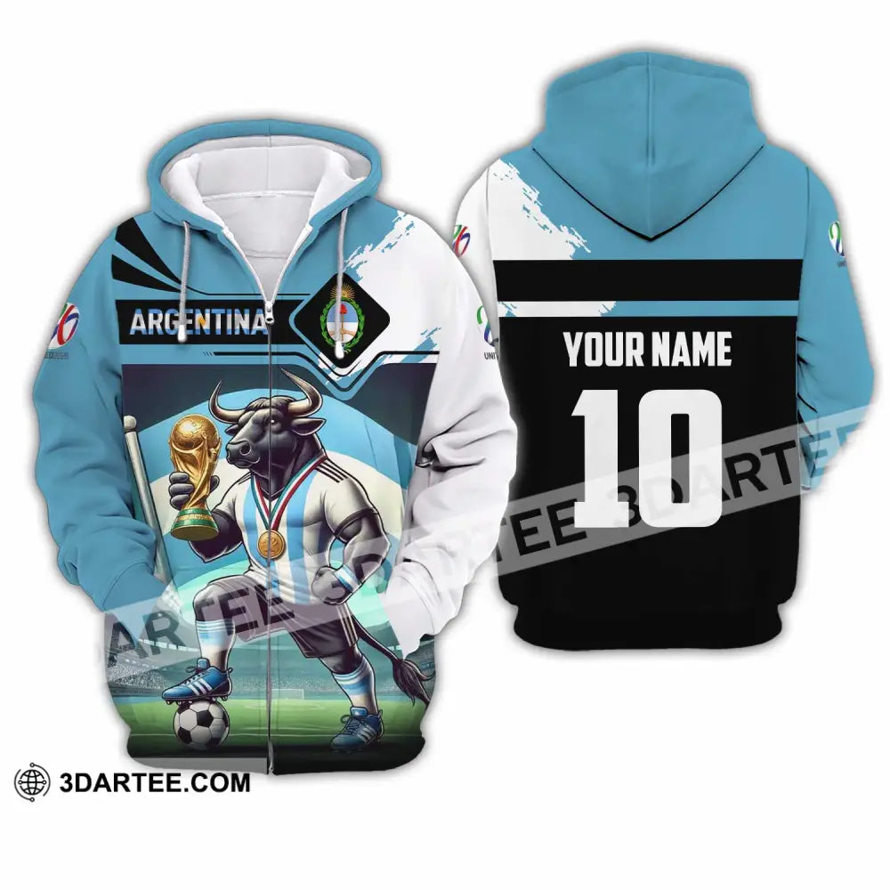 Unisex Shirt - Custom Argentina 3D Shirt Zipper Hoodie / S T-shirt