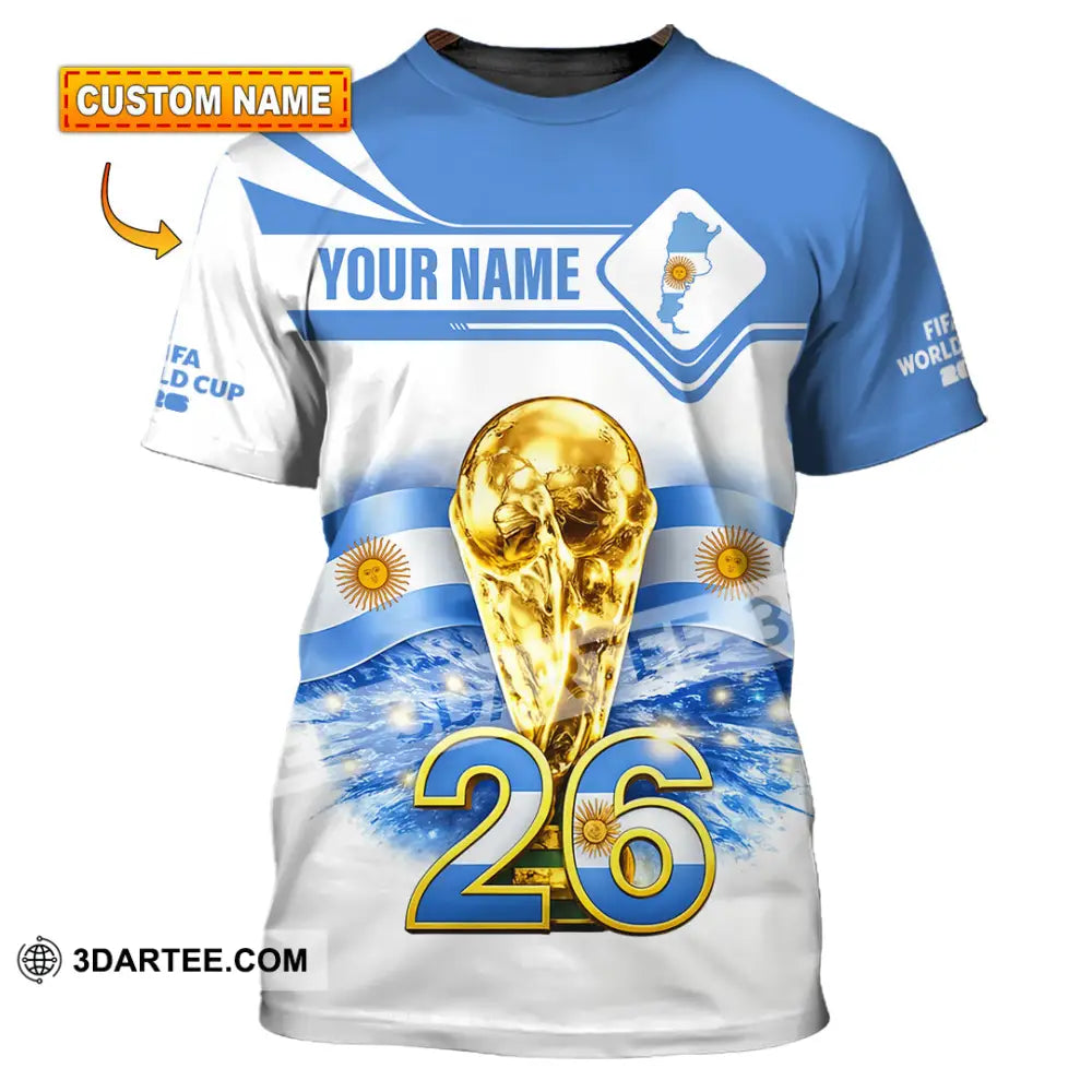 Unisex Shirt - Custom Argentina Fifa World Cup 2026 3D Shirt T-shirt