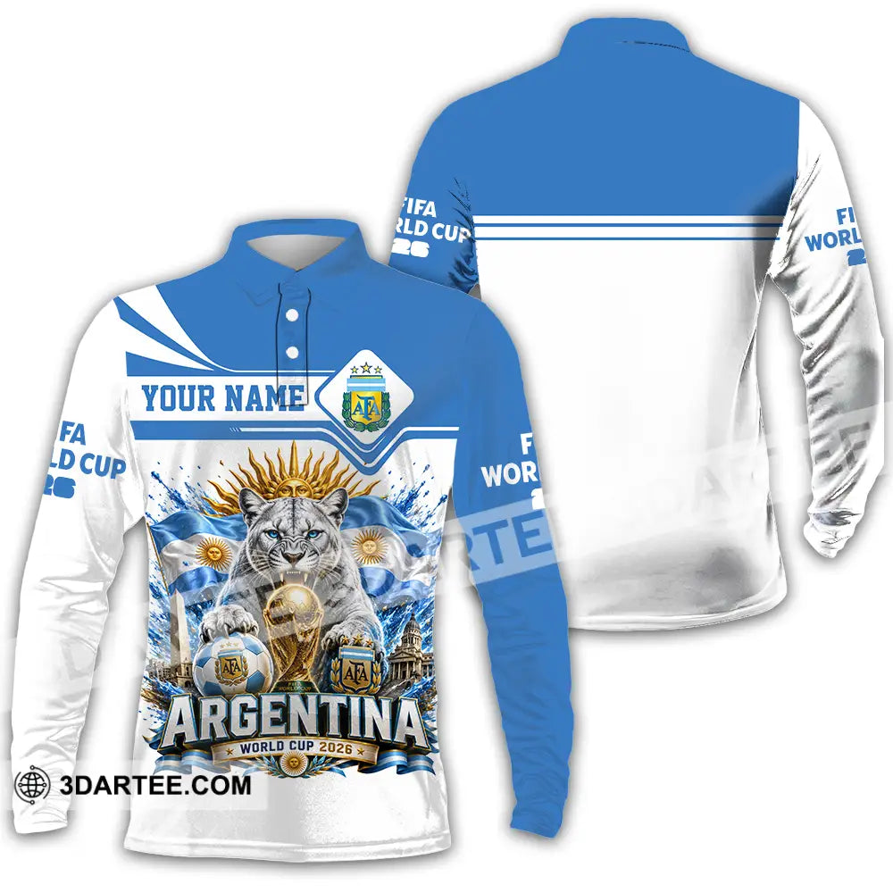 Unisex Shirt - Custom Argentina World Cup 2026 Shirt - Long Sleeve Polo / S - T-shirt