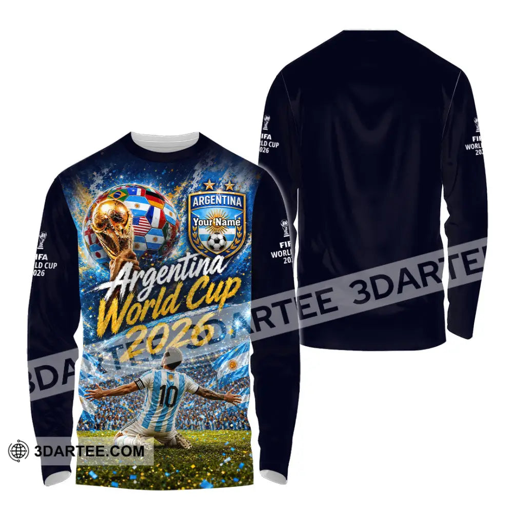 Unisex Shirt - Custom Argentina World Cup 2026 Shirt - Long Sleeve Shirt / S - T-shirt