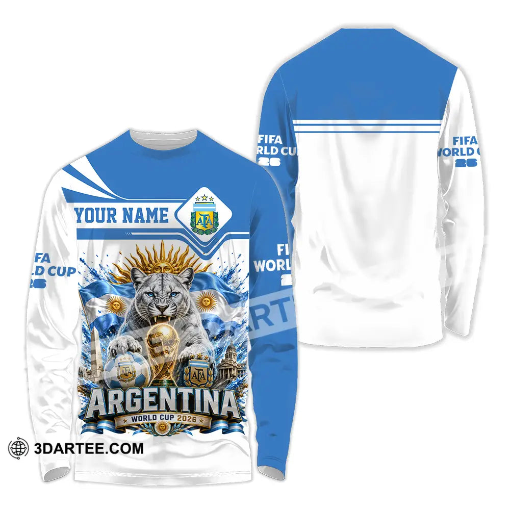 Unisex Shirt - Custom Argentina World Cup 2026 Shirt - Long Sleeve Shirt / S - T-shirt