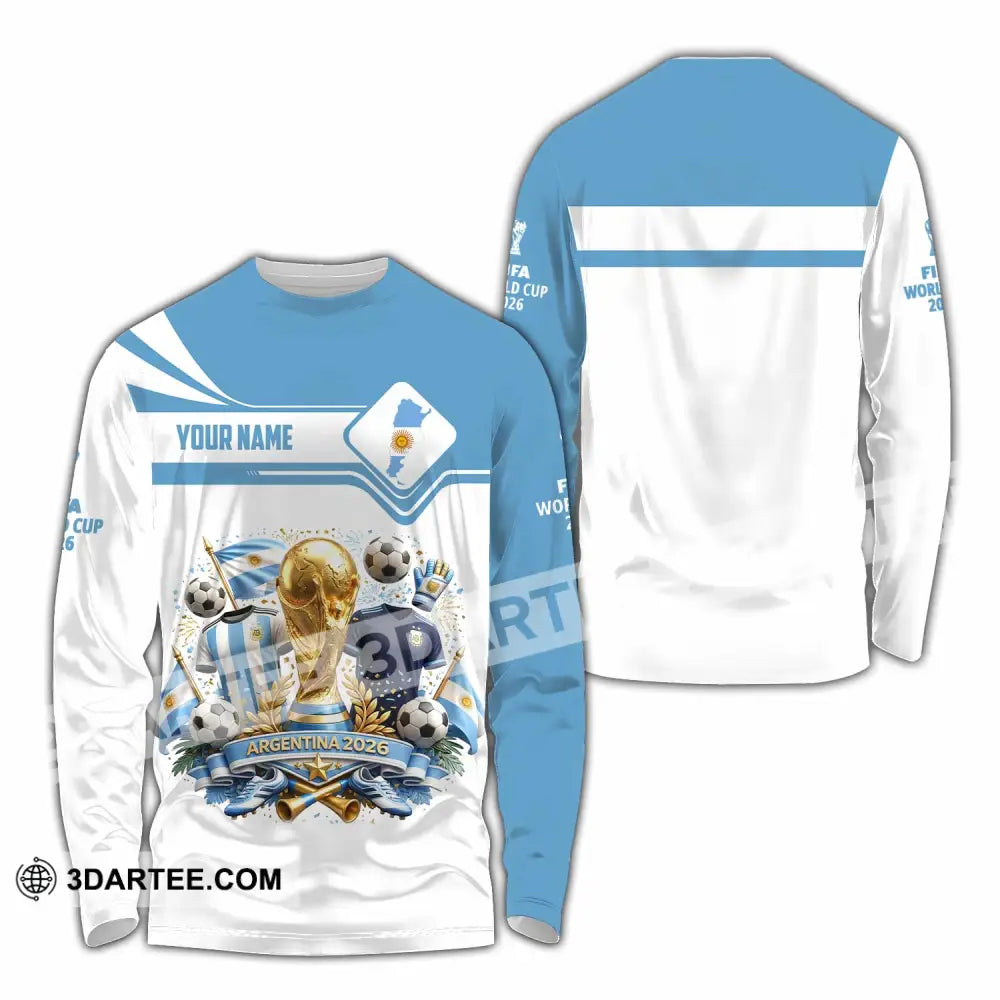 Unisex Shirt - Custom Argentina World Cup 2026 Shirt - Long Sleeve Shirt / S - T-shirt