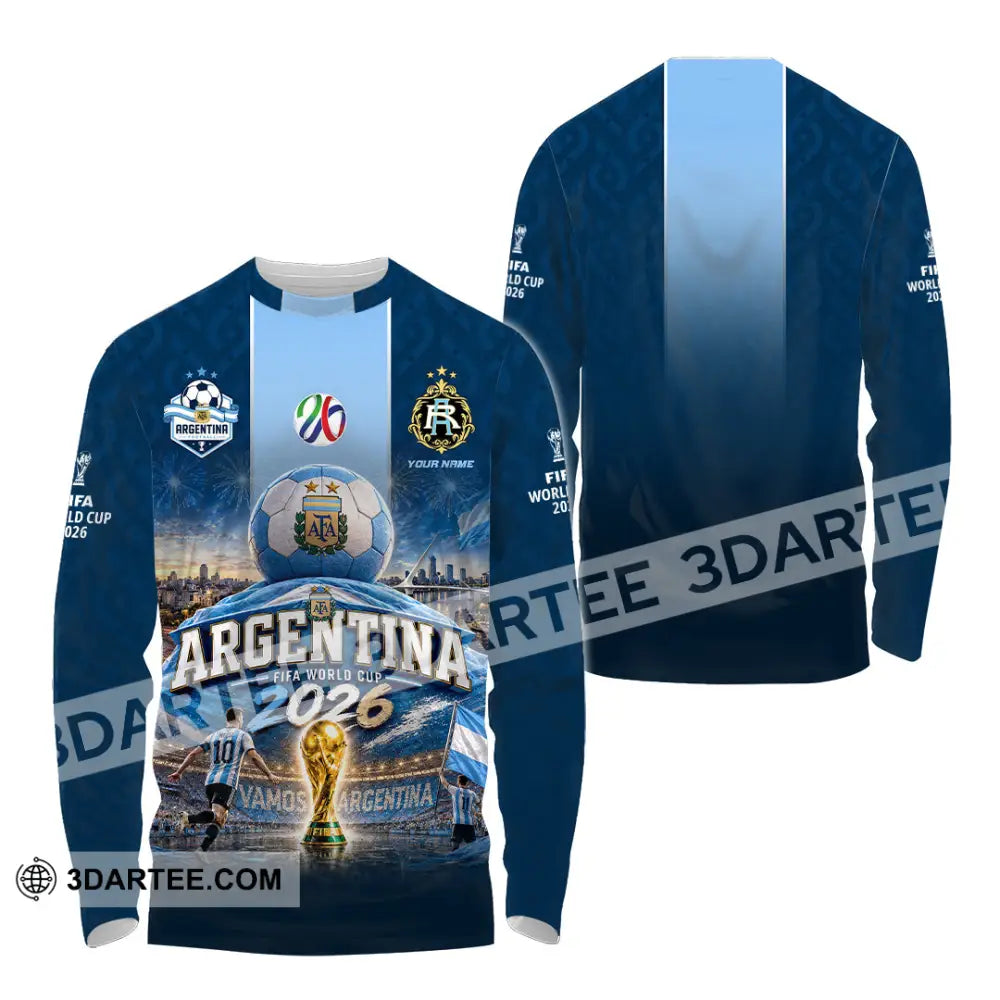 Unisex Shirt - Custom Argentina World Cup 2026 Shirt - Long Sleeve Shirt / S - T-shirt