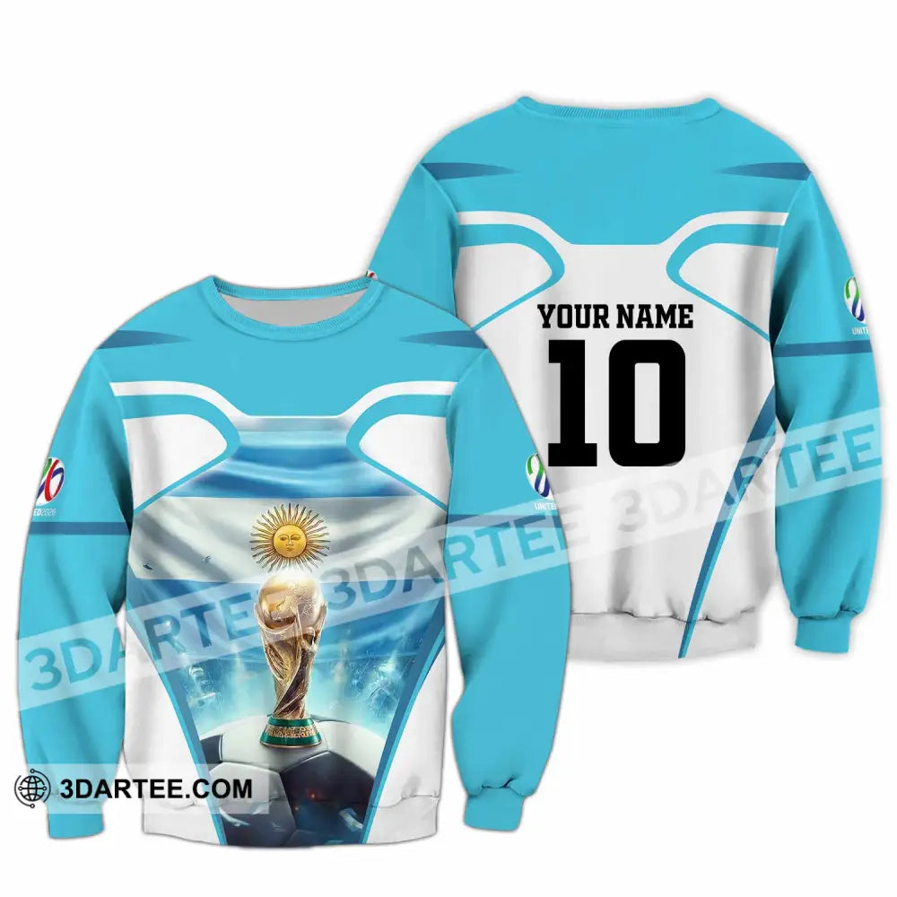 Unisex Shirt - Custom Argentina World Cup 2026 3D Shirt Long Sleeve / S T-shirt