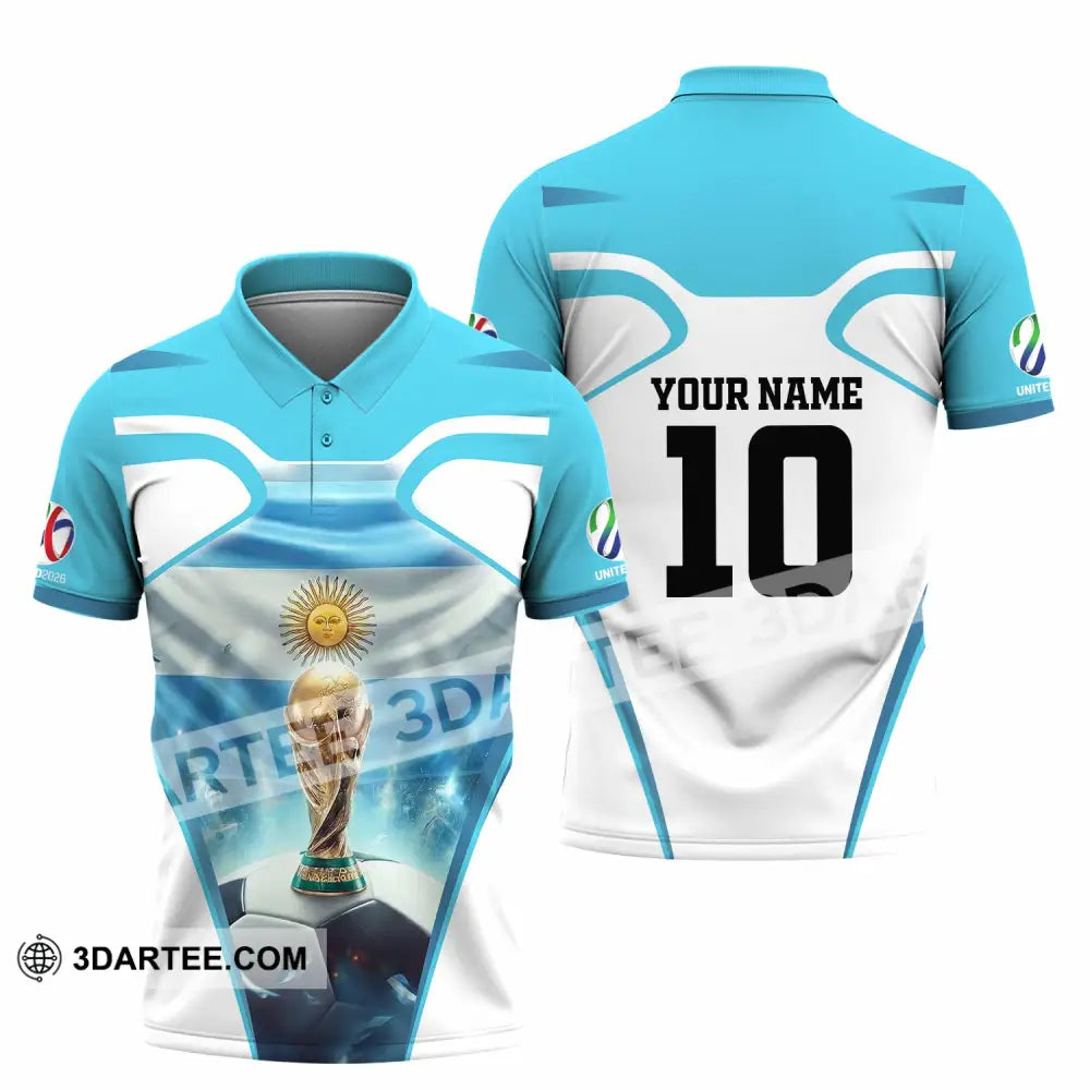 Unisex Shirt - Custom Argentina World Cup 2026 3D Shirt Polo Shirt / S T-shirt