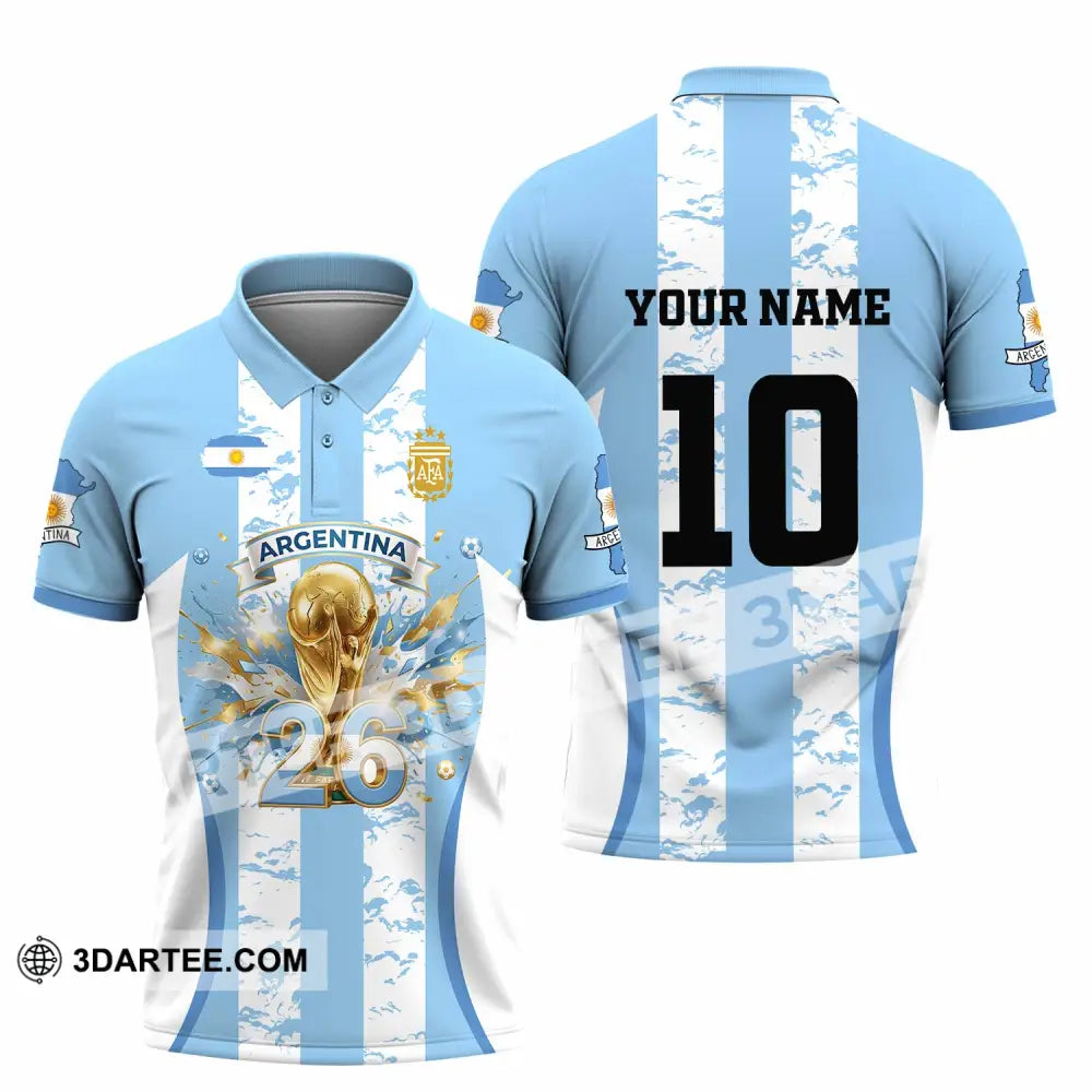 Unisex Shirt - Custom Argentina World Cup 2026 3D Shirt Polo Shirt / S T-shirt