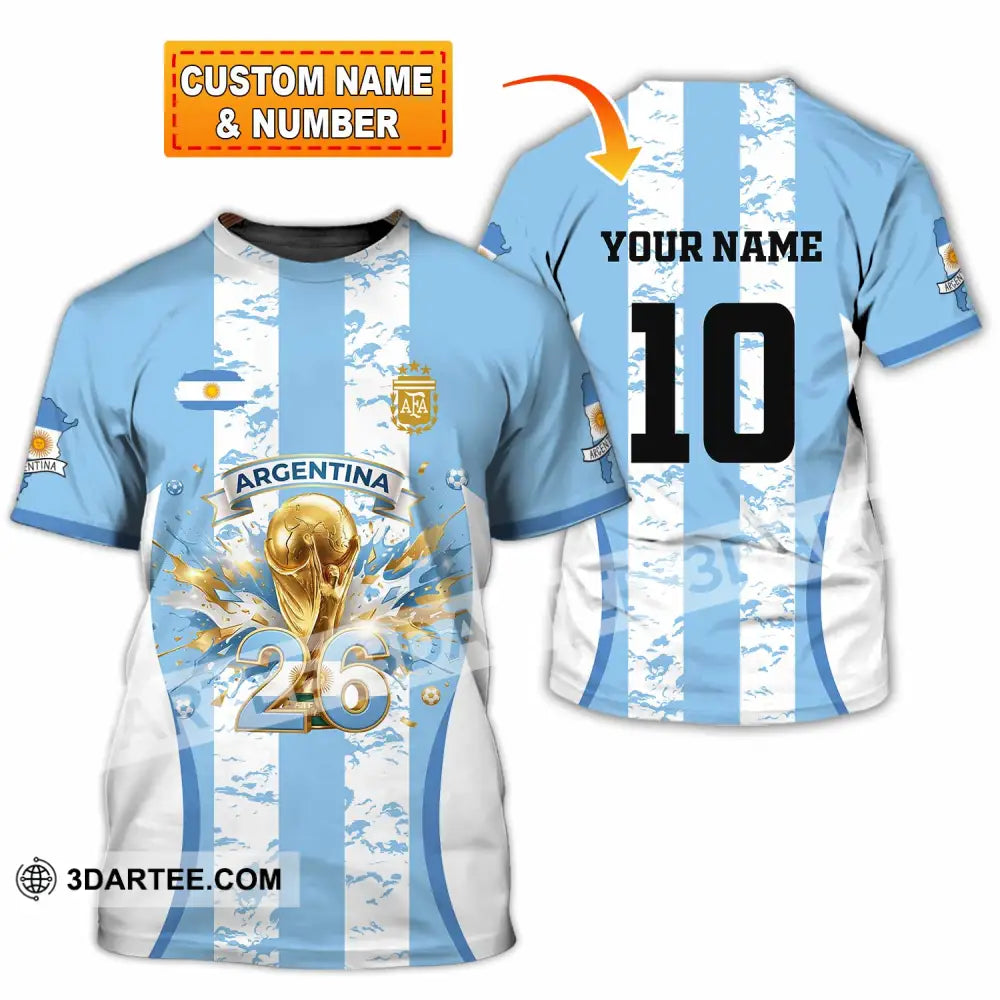 Unisex Shirt - Custom Argentina World Cup 2026 3D Shirt T-shirt