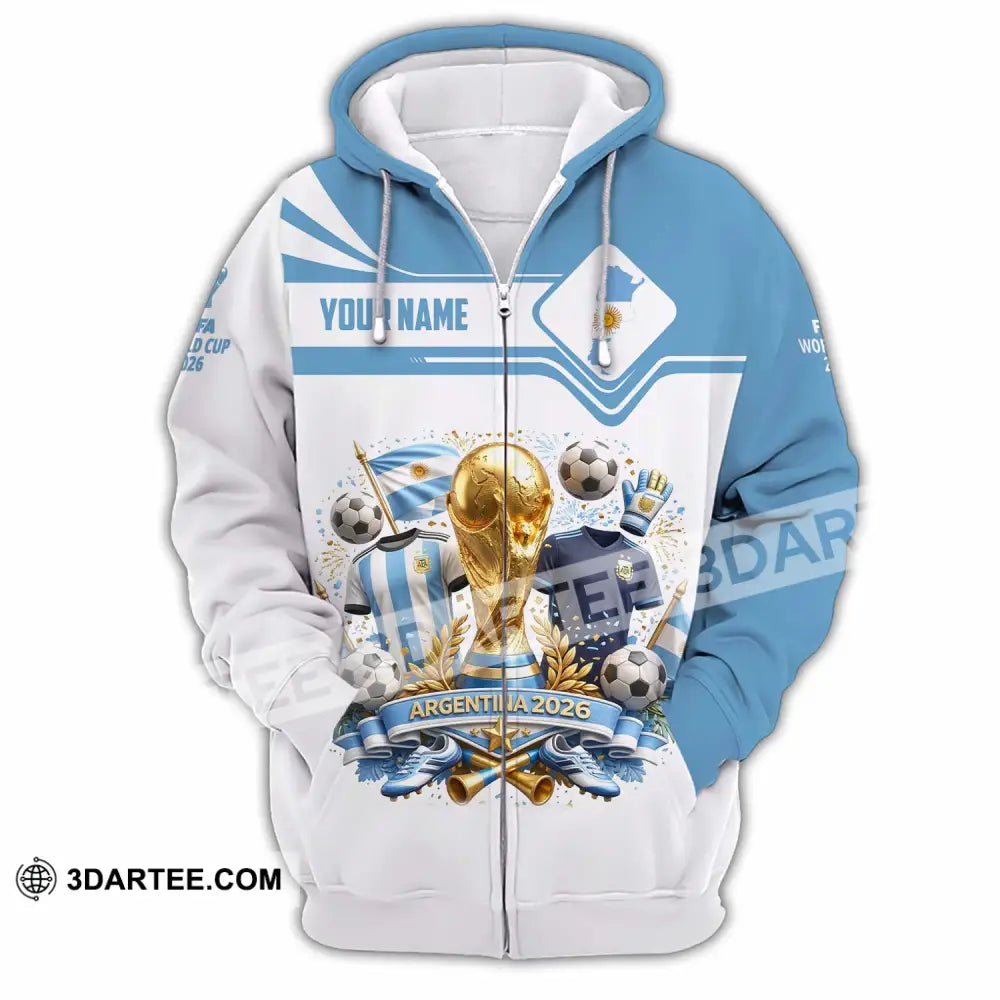Unisex Shirt - Custom Argentina World Cup 2026 Shirt - Zipper Hoodie / S - T-shirt