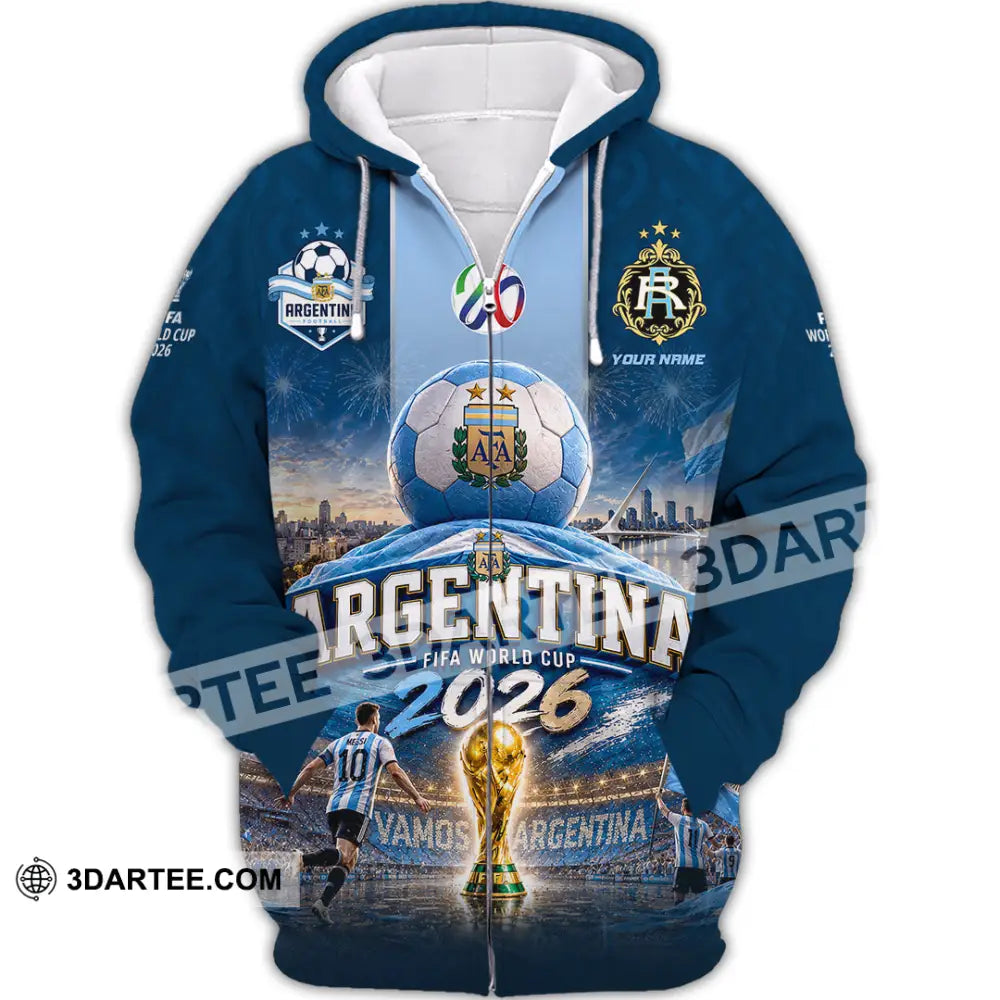 Unisex Shirt - Custom Argentina World Cup 2026 Shirt - Zipper Hoodie / S - T-shirt