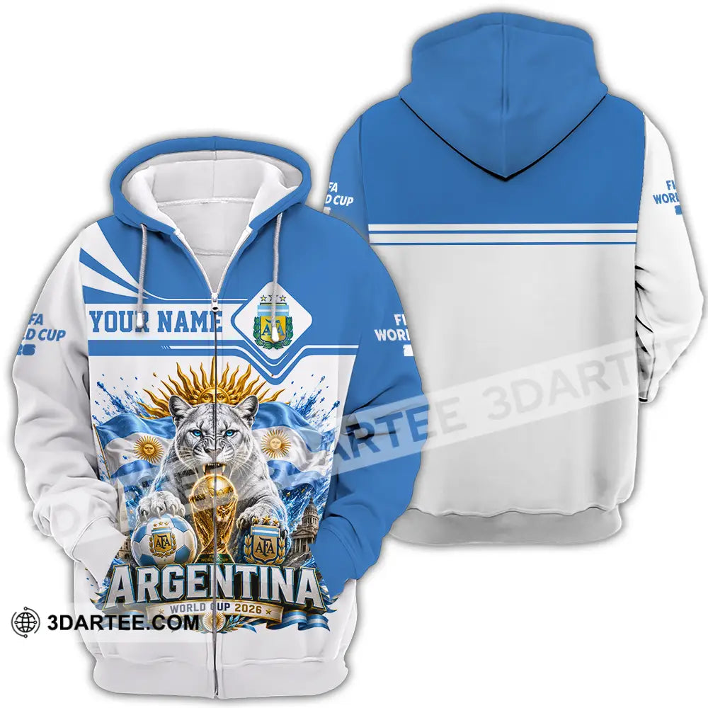 Unisex Shirt - Custom Argentina World Cup 2026 Shirt - Zipper Hoodie / S - T-shirt