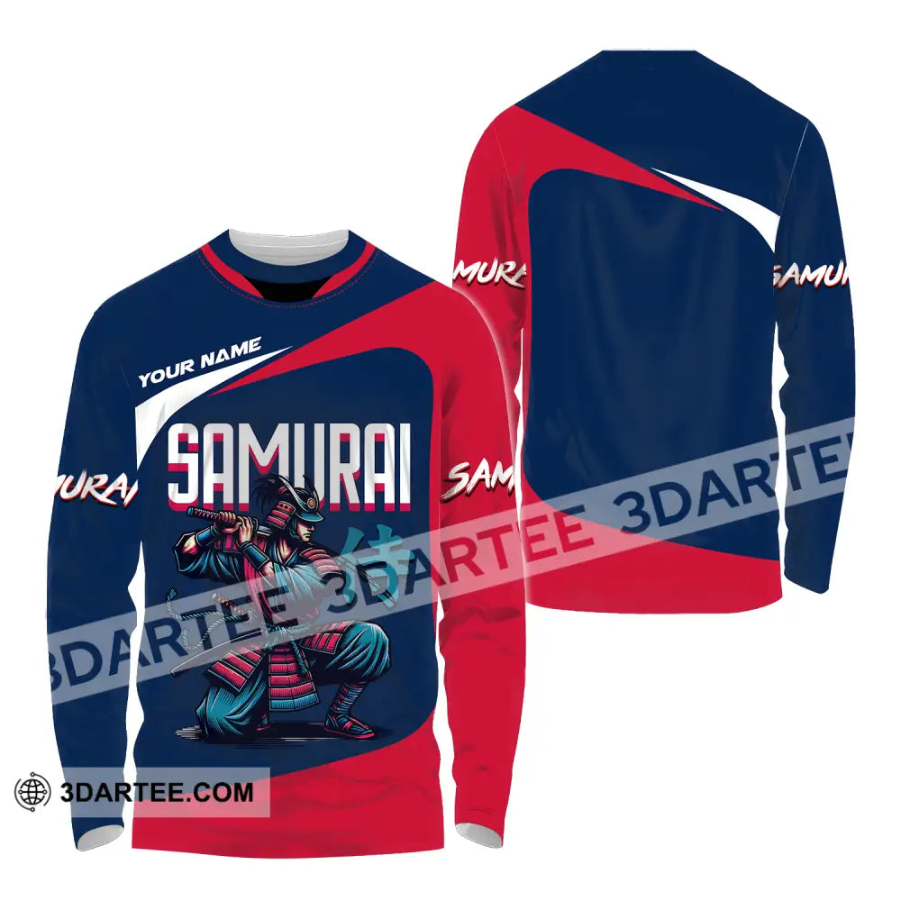 Unisex Shirt - Custom Armor Samurai Man Name Long Sleeve / S T-Shirt