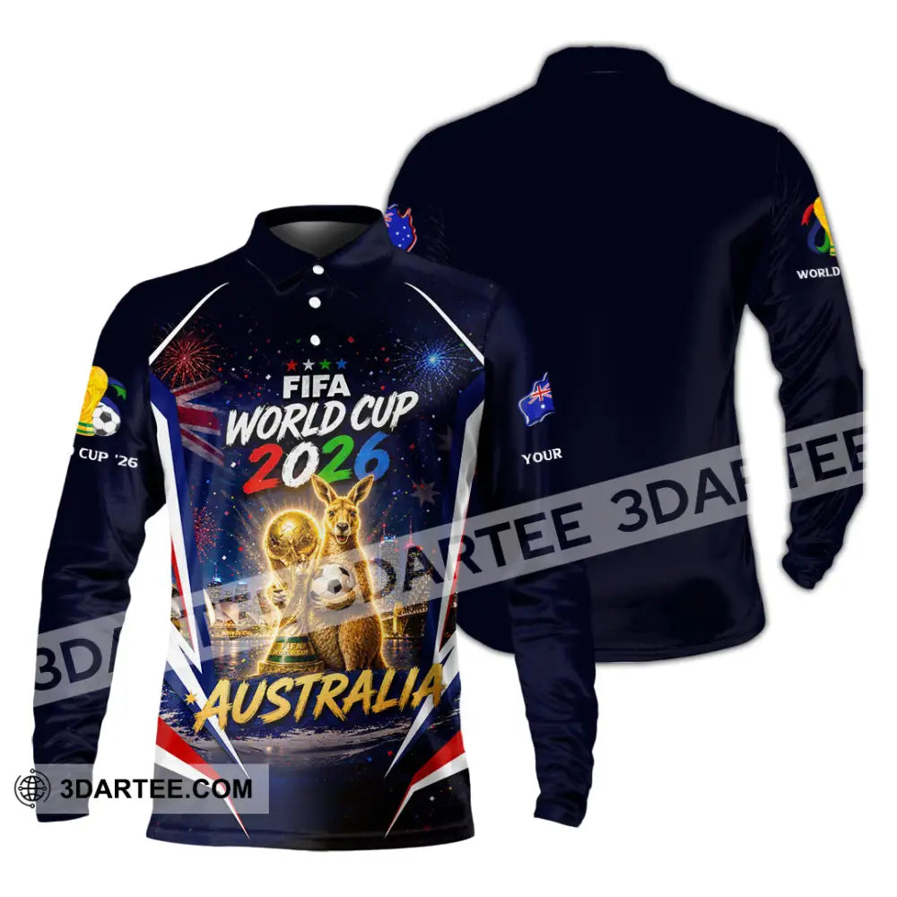 Unisex Shirt - Custom Australia World Cup 2026 Shirt - Long Sleeve Polo / S - T-shirt