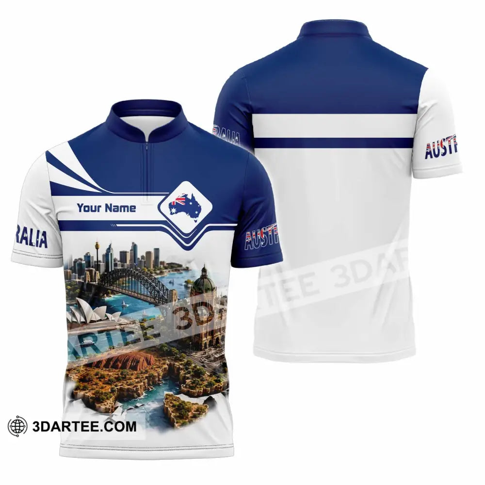 Unisex Shirt - Custom Australia Shirt - Zipper Polo Shirt / S - T-shirt