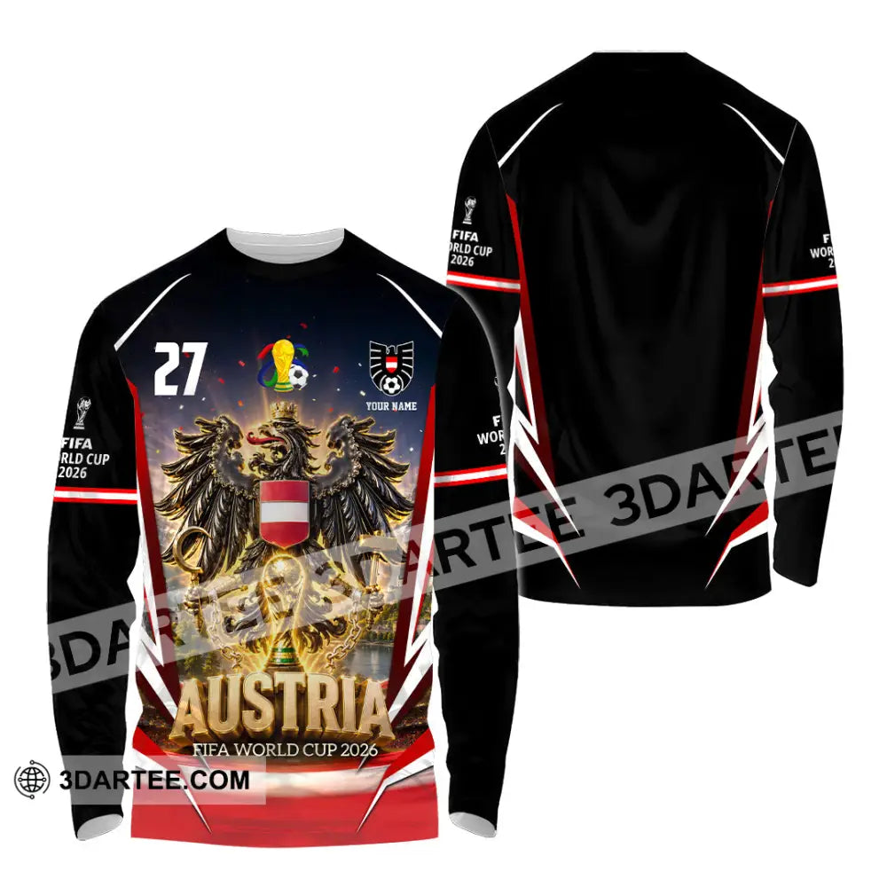 Unisex Shirt - Custom Austria World Cup 2026 Shirt - Long Sleeve Shirt / S - T-shirt