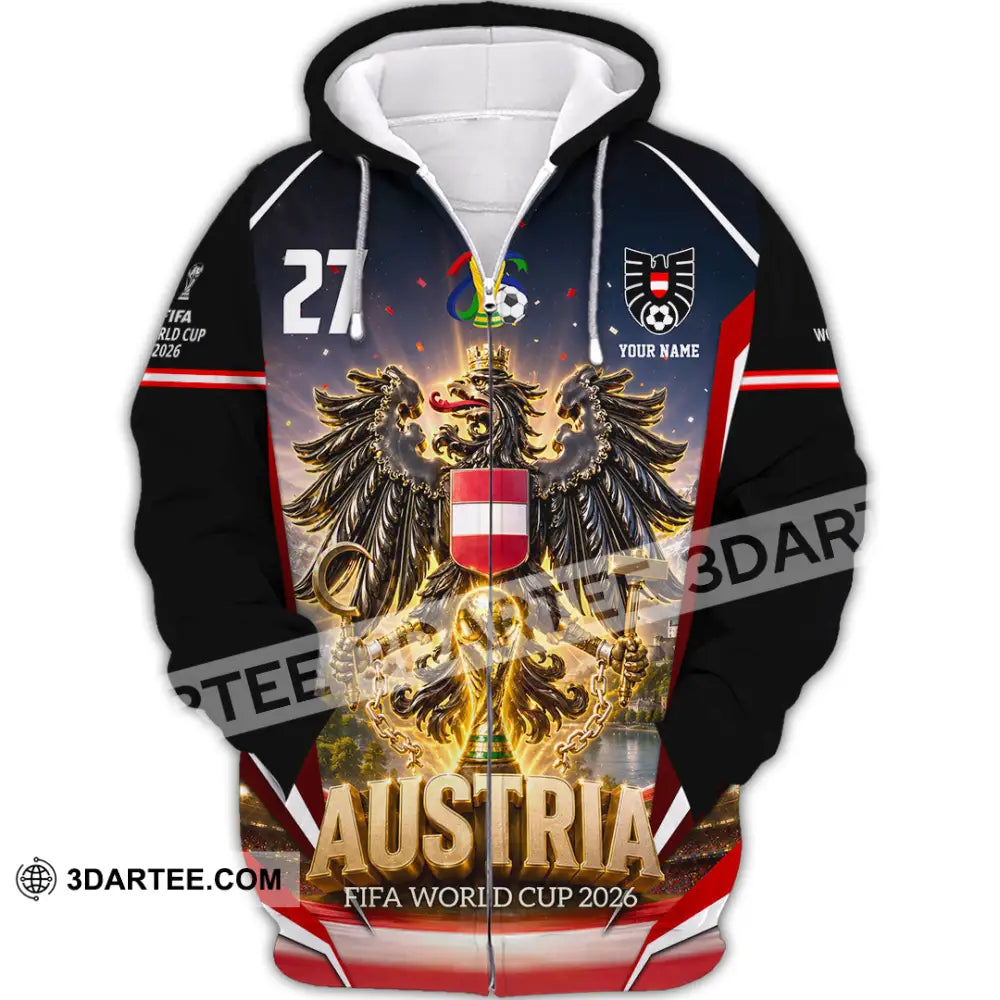 Unisex Shirt - Custom Austria World Cup 2026 Shirt - Zipper Hoodie / S - T-shirt