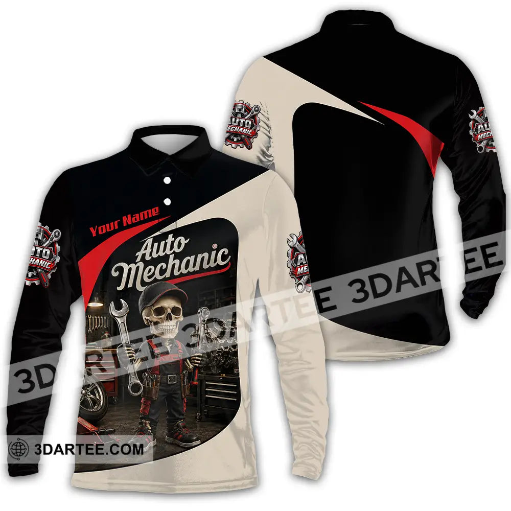 Unisex Shirt - Custom Auto Mechanic Shirt - Long Sleeve Polo / S - T-shirt