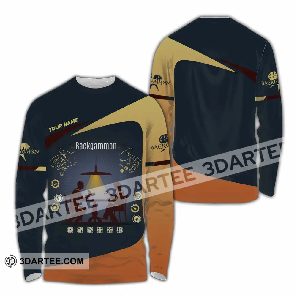 Unisex Shirt - Custom Backgammon 3D Shirt Long Sleeve Shirt / S T-shirt