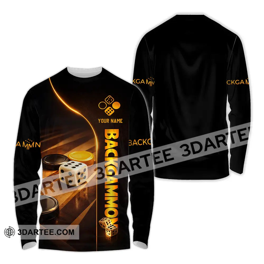 Unisex Shirt - Custom Backgammon 3D Shirt Long Sleeve Shirt / S T-shirt