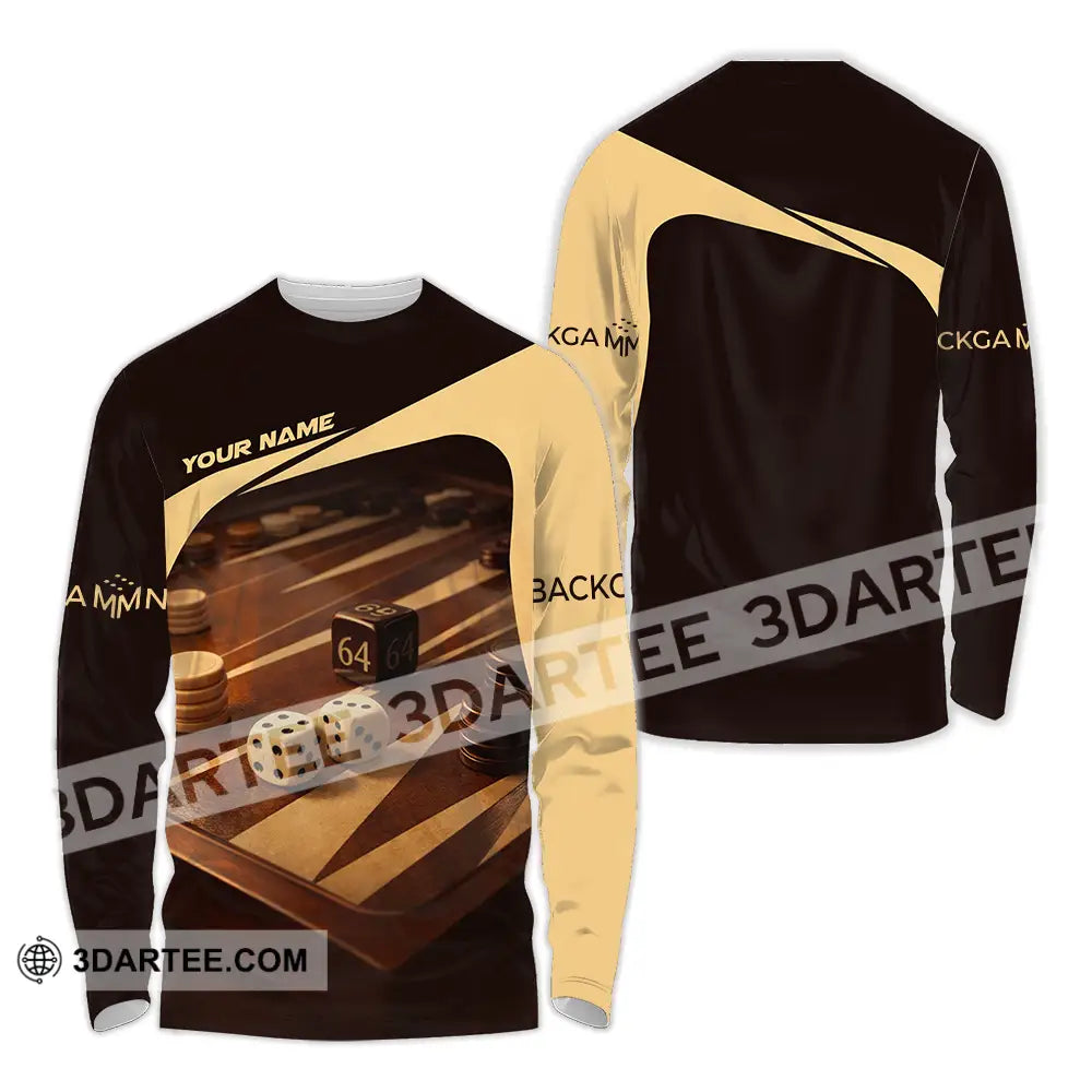Unisex Shirt - Custom Backgammon 3D Shirt Long Sleeve Shirt / S T-shirt