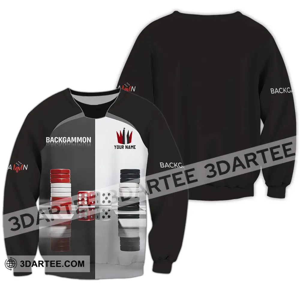 Unisex Shirt - Custom Backgammon 3D Shirt Long Sleeve / S T-shirt