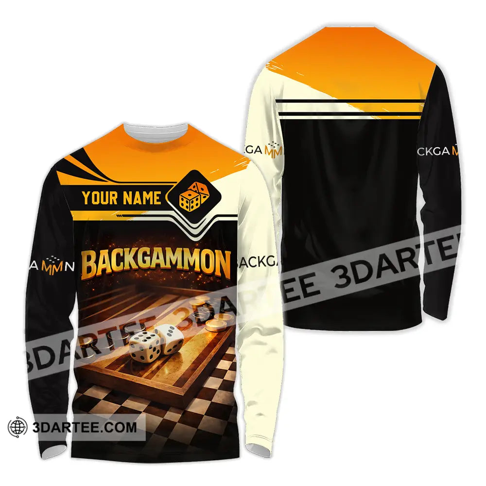 Unisex Shirt - Custom Backgammon 3D Shirt Long Sleeve Shirt / S T-shirt