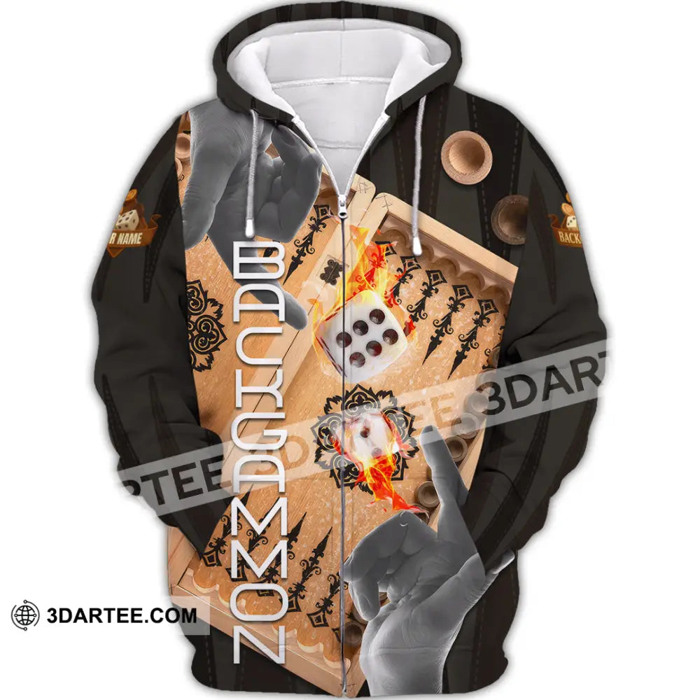 Unisex Shirt - Custom Backgammon 3D Shirt Zipper Hoodie / S T-shirt