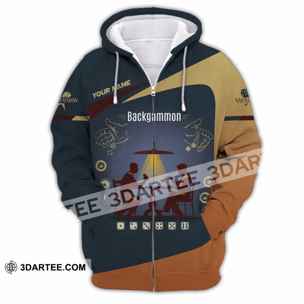 Unisex Shirt - Custom Backgammon 3D Shirt Zipper Hoodie / S T-shirt
