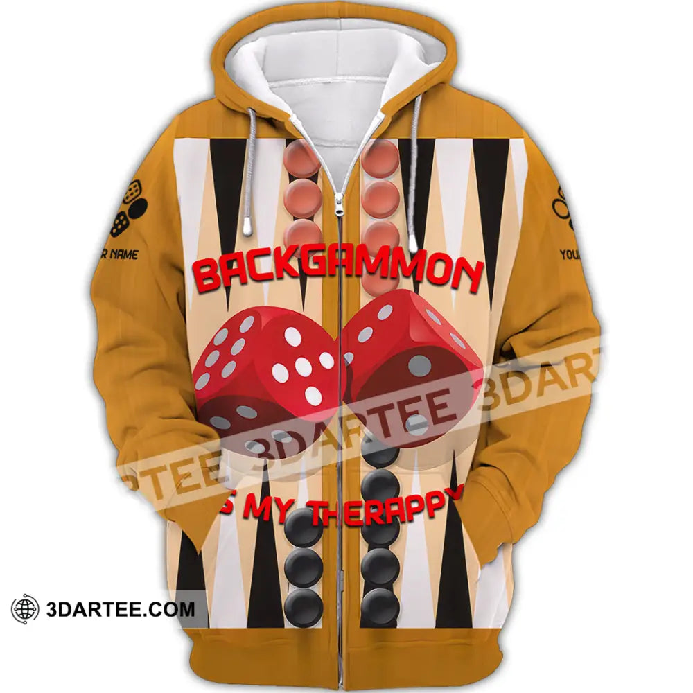 Unisex Shirt - Custom Backgammon 3D Shirt Zipper Hoodie / S T-shirt