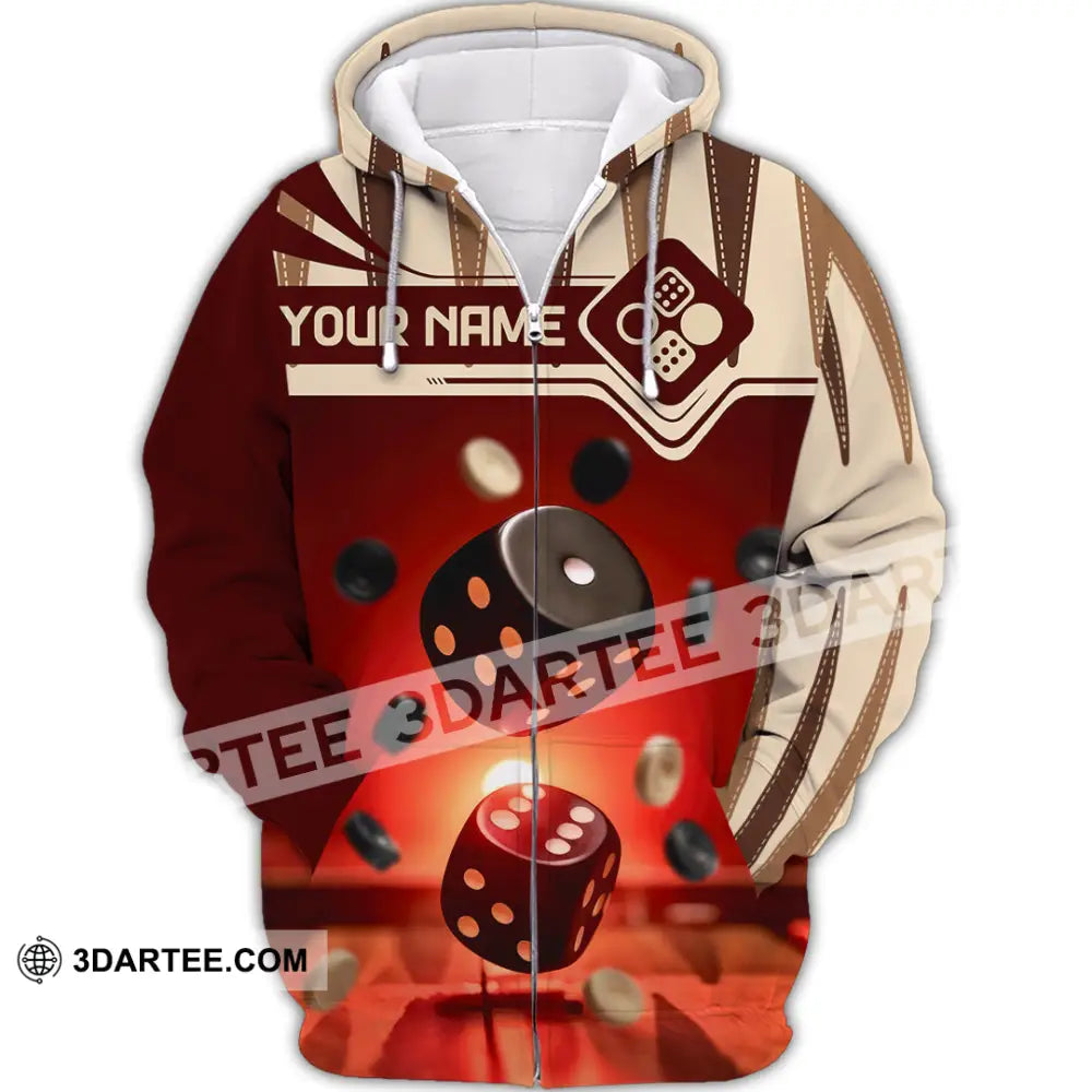 Unisex Shirt - Custom Backgammon 3D Shirt Zipper Hoodie / S T-shirt