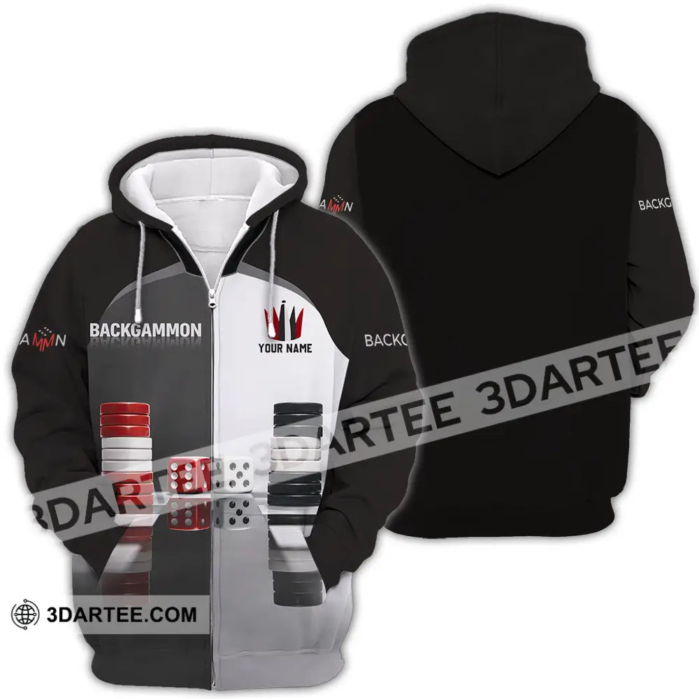 Unisex Shirt - Custom Backgammon 3D Shirt Zipper Hoodie / S T-shirt